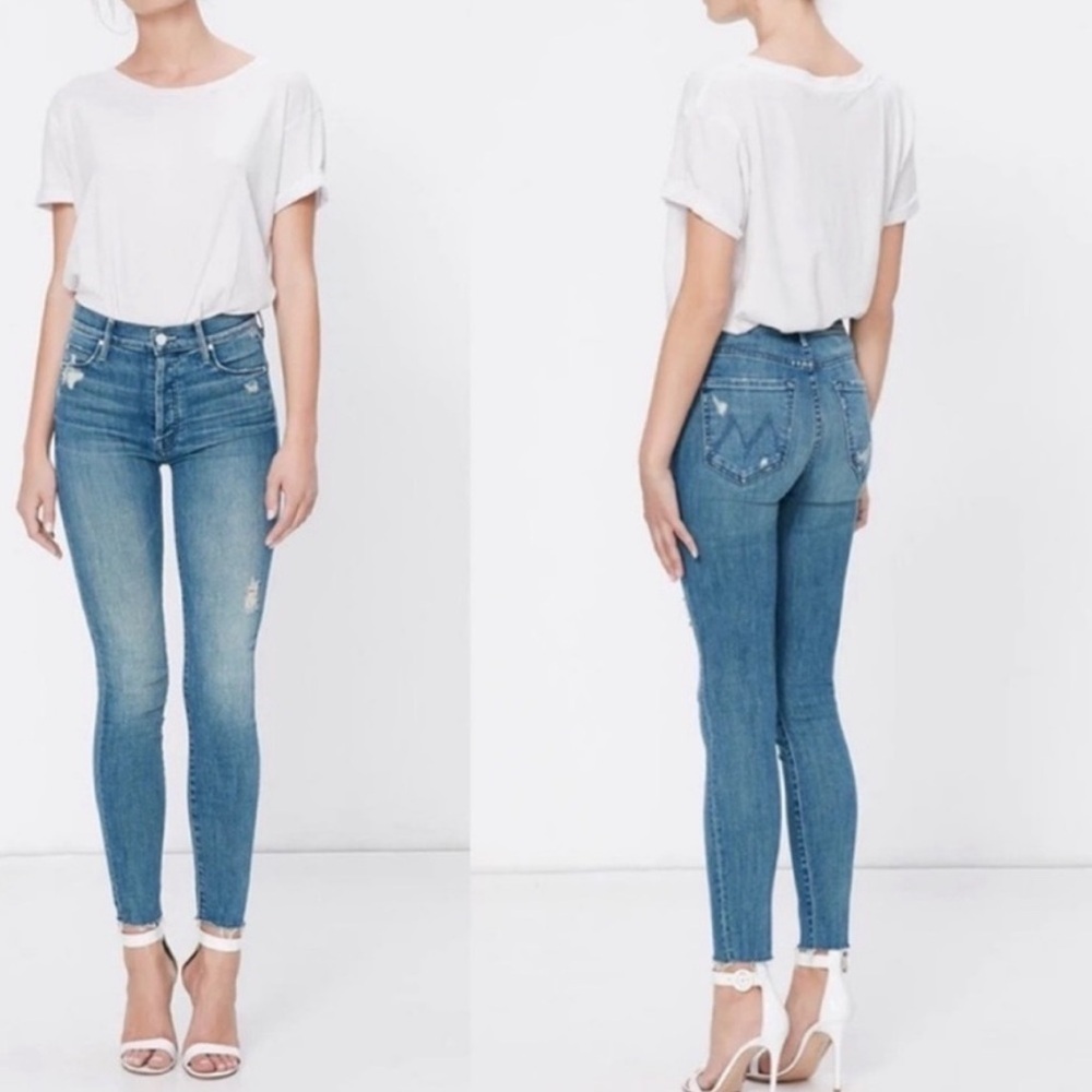 Women’s Mother The Stunner Ankle Fray Jeans Wash Graffiti Girl